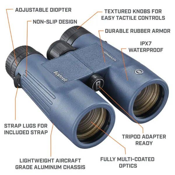 Bushnell 10x42 H2O Waterproof Binoculars - Blue - Image 4