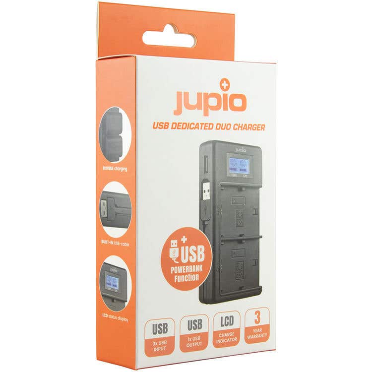 Jupio USB Charger 2x Slots w/LCD - Panasonic Lumix DMW-BLF19 - Image 2
