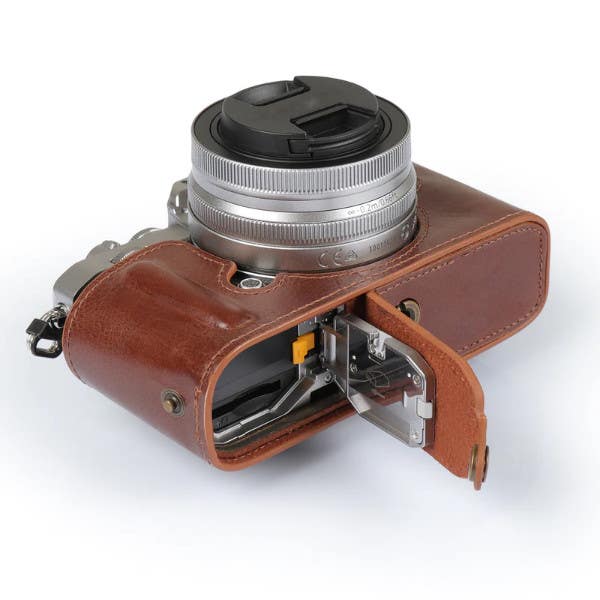 MegaGear Leather Case with Strap - Nikon ZFC - Tan - Image 3