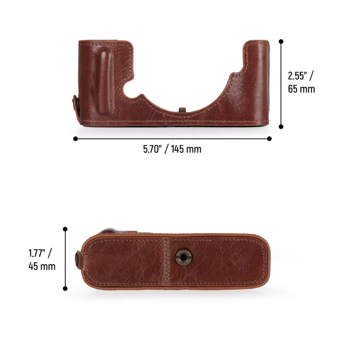 MegaGear Leather Case with Strap - Nikon ZFC - Tan - Image 5