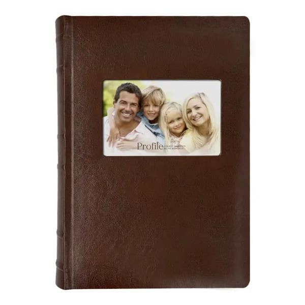 Prestige Coffee Brown Leather Photo Album - 300 Photos