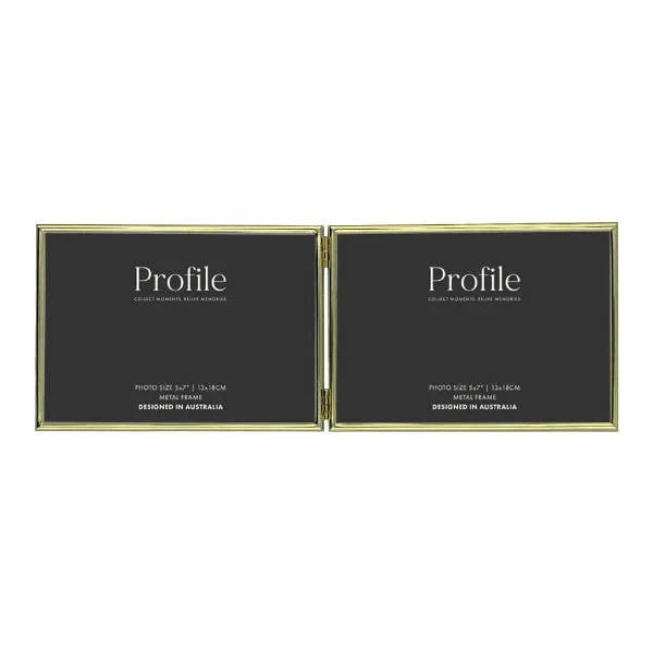 Profile Habitat Brass Photo Frame - 2x 5x7"