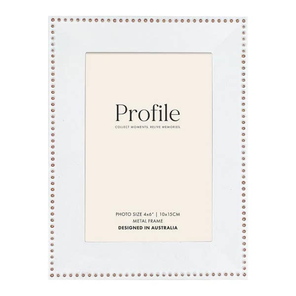 Profile Noble White Gold 4x6" Photo Frame