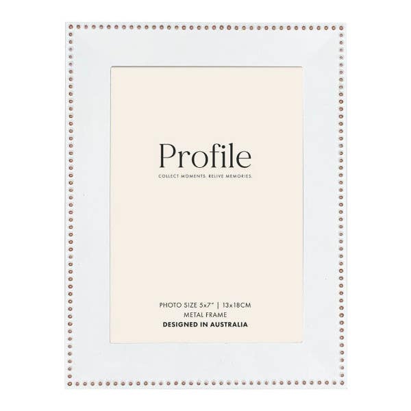 Profile Noble White Gold 5x7" Photo Frame