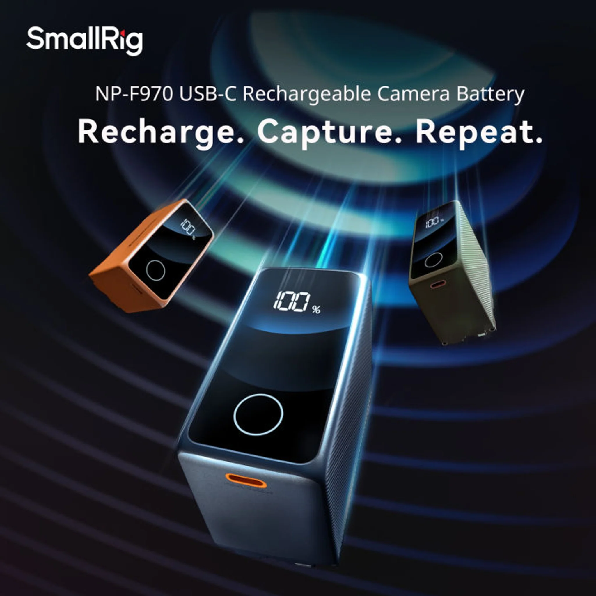 SmallRIG 4469 NP-F970 USB-C Rechargeable Camera Battery (Black) - Image 3